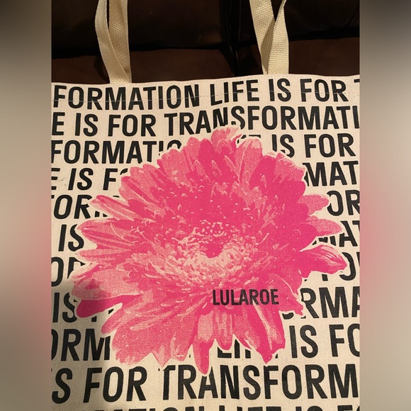 NWOT Lularoe Transformation is for Life extra large canvas tote bag 20”x15”x4” - Picture 7 of 11